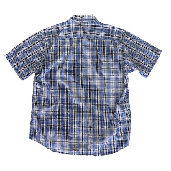 Bugatchi Mens Button Down Shirt Blue Short Sleeve Casual Resortwear - Picture 2 of 4